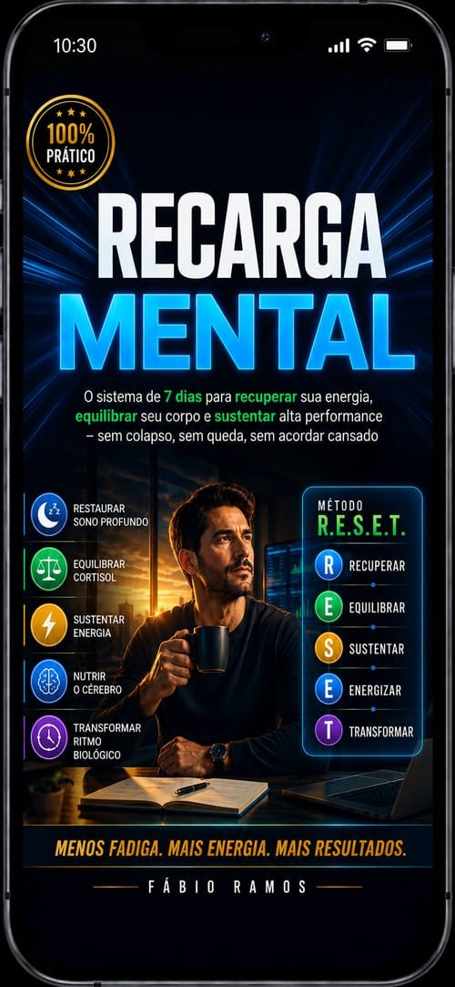 Celular mostrando a capa do bônus Recarga Mental
